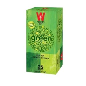 תה ויסוצקי ירוק לימונית ולואיזה, 25 שקיקים בקופסא, מקור לבריאות, אנרגיה, והנאה. כשרות מהדרין, פרווה